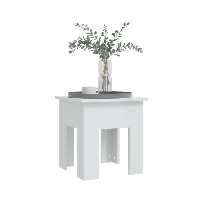 Table basse Blanc brillant 40x40x42 cm Aggloméré 