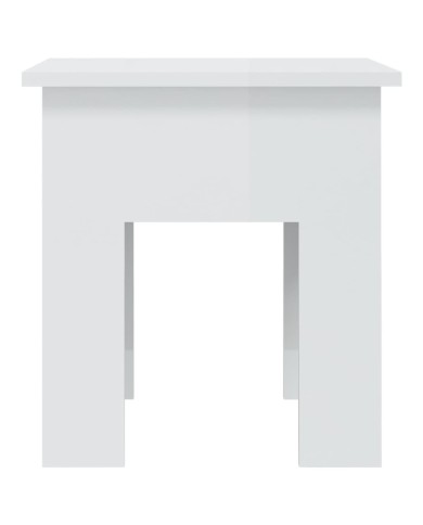 Table basse Blanc brillant 40x40x42 cm Aggloméré 