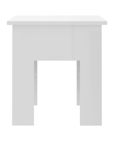 Table basse Blanc brillant 40x40x42 cm Aggloméré 