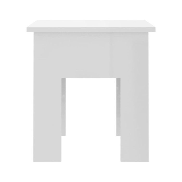 Table basse Blanc brillant 40x40x42 cm Aggloméré 