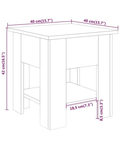Table basse Gris béton 40x40x42 cm Bois d'ingénierie