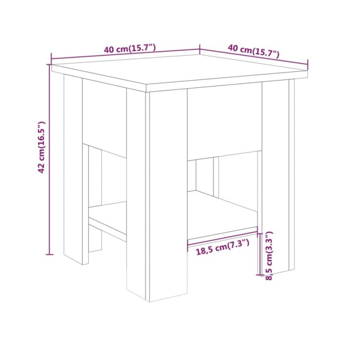 Table basse Gris béton 40x40x42 cm Bois d'ingénierie