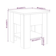 Table basse Gris béton 40x40x42 cm Bois d'ingénierie