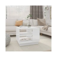 Table basse Blanc brillant 55x55x43 cm Aggloméré 