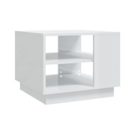 Table basse Blanc brillant 55x55x43 cm Aggloméré 