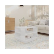 Table basse Blanc brillant 55x55x43 cm Aggloméré 