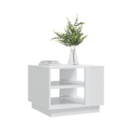 Table basse Blanc brillant 55x55x43 cm Aggloméré 