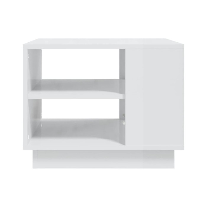 Table basse Blanc brillant 55x55x43 cm Aggloméré 