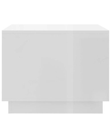 Table basse Blanc brillant 55x55x43 cm Aggloméré 