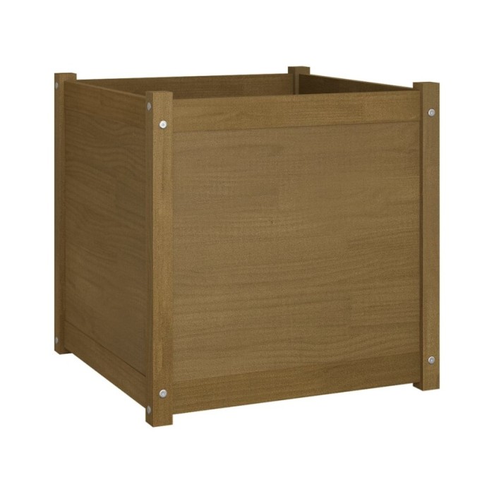 Jardinières 2 pcs Marron miel 60x60x60 cm Bois de pin massif