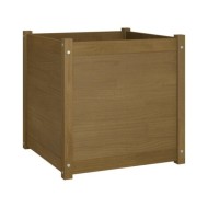 Jardinières 2 pcs Marron miel 60x60x60 cm Bois de pin massif