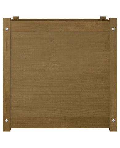 Jardinières 2 pcs Marron miel 60x60x60 cm Bois de pin massif