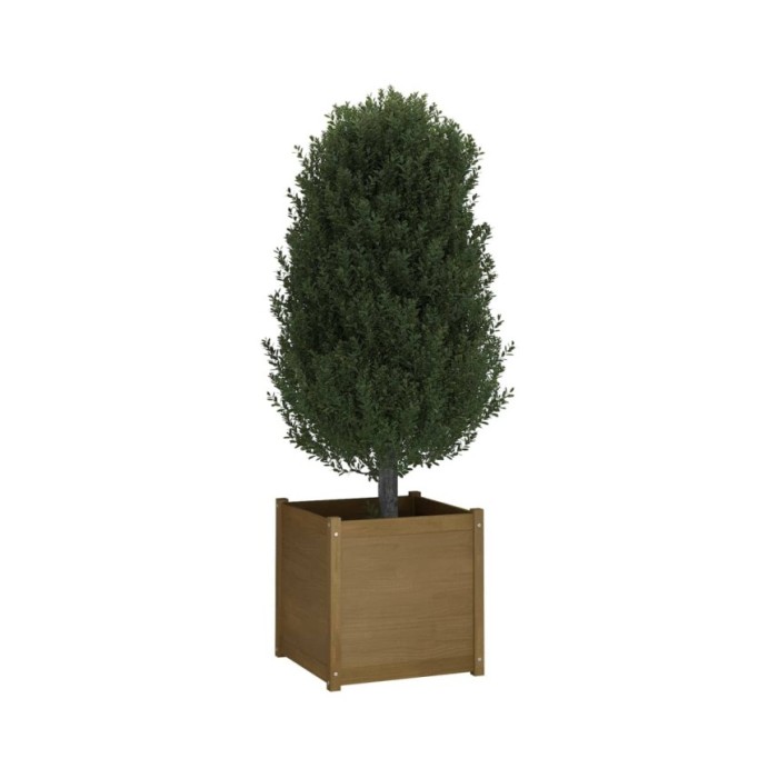 Jardinières 2 pcs Marron miel 60x60x60 cm Bois de pin massif