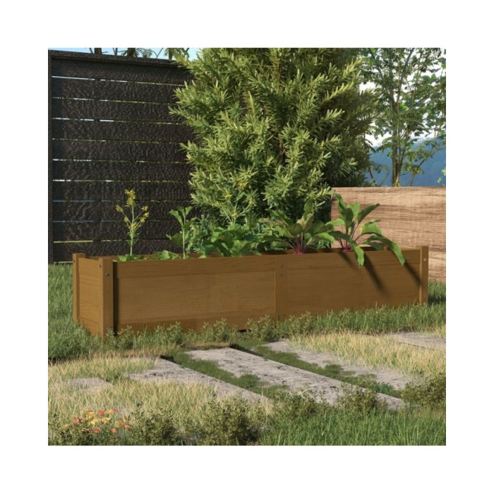 Lit surélevé de jardin Marron miel 150x31x31 cm Bois de sapin