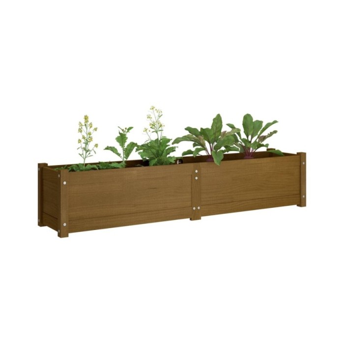 Lit surélevé de jardin Marron miel 150x31x31 cm Bois de sapin