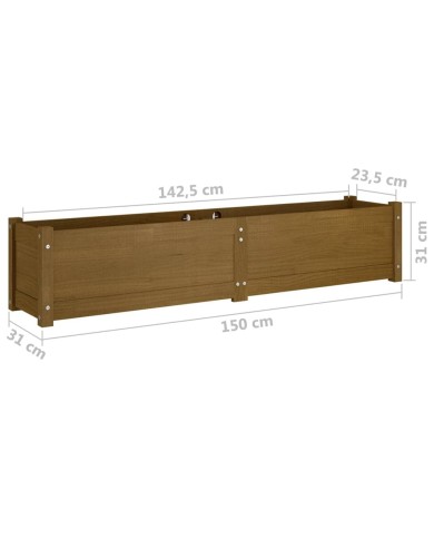 Lit surélevé de jardin Marron miel 150x31x31 cm Bois de sapin