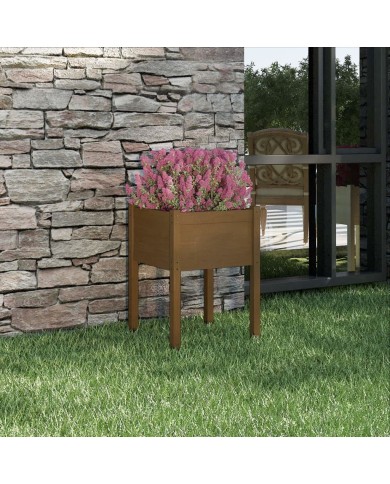 Jardinière d'extérieur Marron miel 50x50x70 cm Pin massif