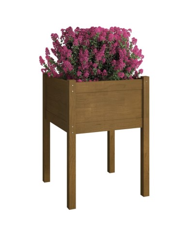 Jardinière d'extérieur Marron miel 50x50x70 cm Pin massif