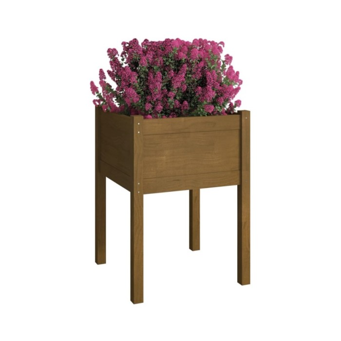 Jardinière d'extérieur Marron miel 50x50x70 cm Pin massif