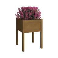 Jardinière d'extérieur Marron miel 50x50x70 cm Pin massif