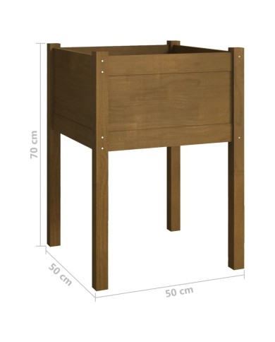 Jardinière d'extérieur Marron miel 50x50x70 cm Pin massif