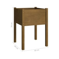 Jardinière d'extérieur Marron miel 50x50x70 cm Pin massif