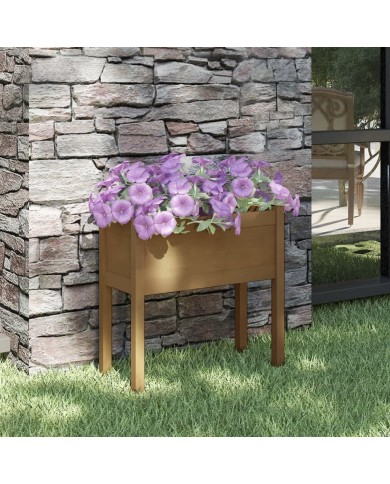 Jardinière Marron miel 70x31x70 cm Bois de pin massif