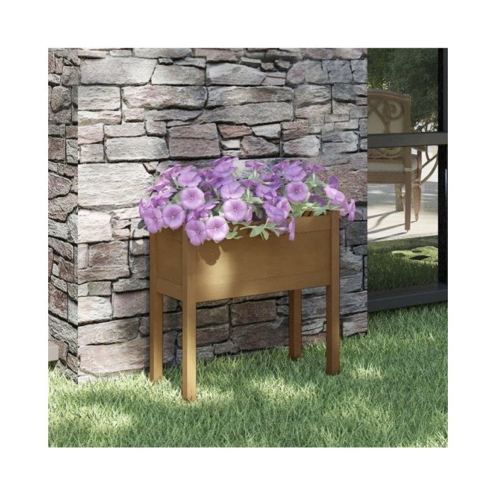 Jardinière Marron miel 70x31x70 cm Bois de pin massif