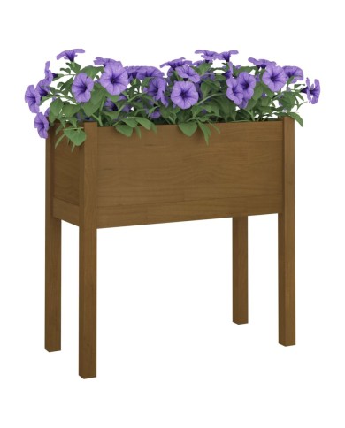 Jardinière Marron miel 70x31x70 cm Bois de pin massif