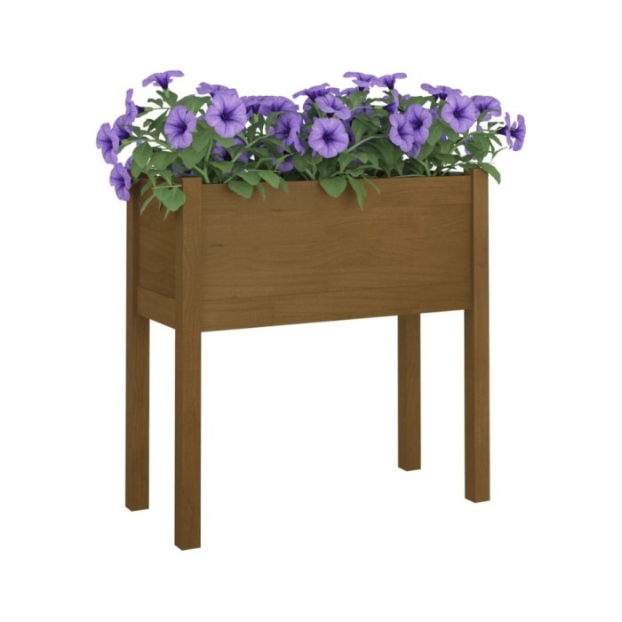 Jardinière Marron miel 70x31x70 cm Bois de pin massif