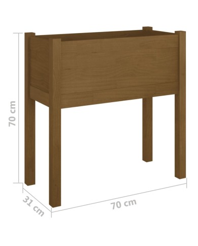 Jardinière Marron miel 70x31x70 cm Bois de pin massif