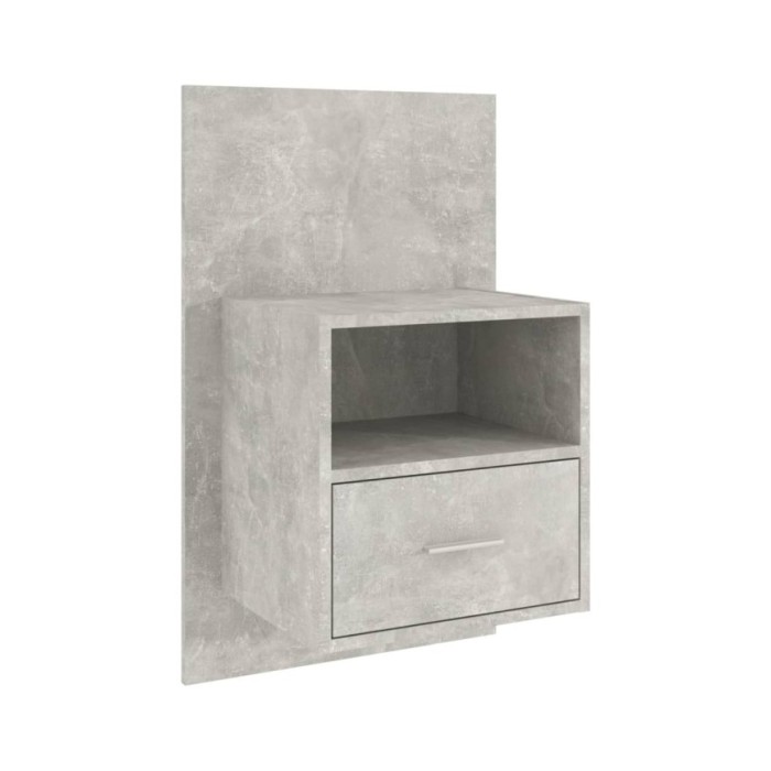 Table de chevet murale Gris béton Bois d'ingénierie