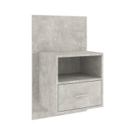 Table de chevet murale Gris béton Bois d'ingénierie