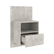 Table de chevet murale Gris béton Bois d'ingénierie