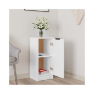 Buffet Blanc brillant 30x30x70 cm Bois d'ingénierie