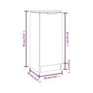 Buffet Blanc brillant 30x30x70 cm Bois d'ingénierie