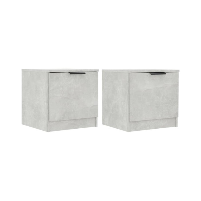 Tables de chevet 2 pcs Gris béton 40x39x40 cm