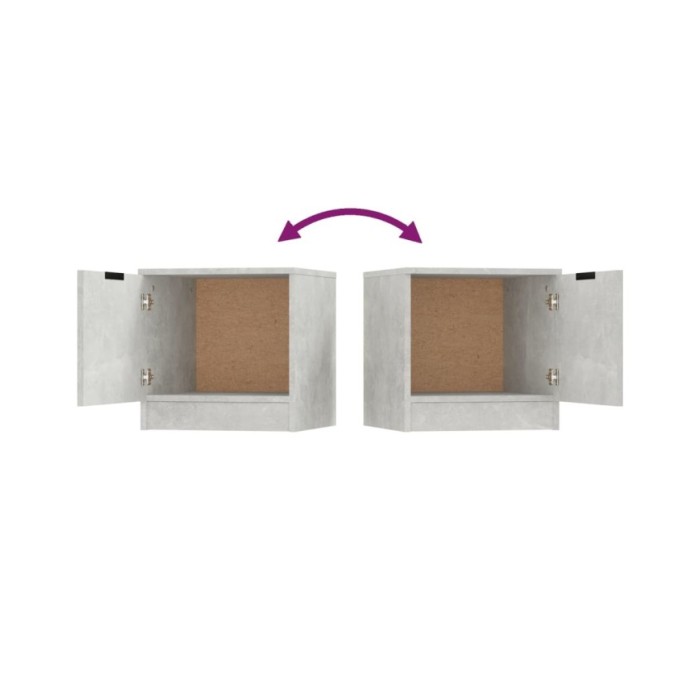 Tables de chevet 2 pcs Gris béton 40x39x40 cm