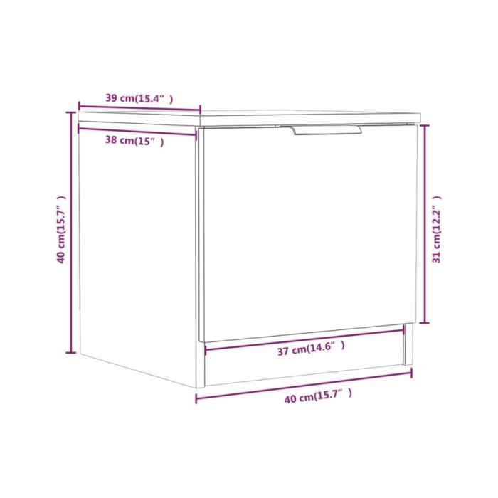 Tables de chevet 2 pcs Gris béton 40x39x40 cm