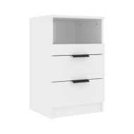 Tables de chevet 2 pcs Blanc brillant Bois d'ingénierie