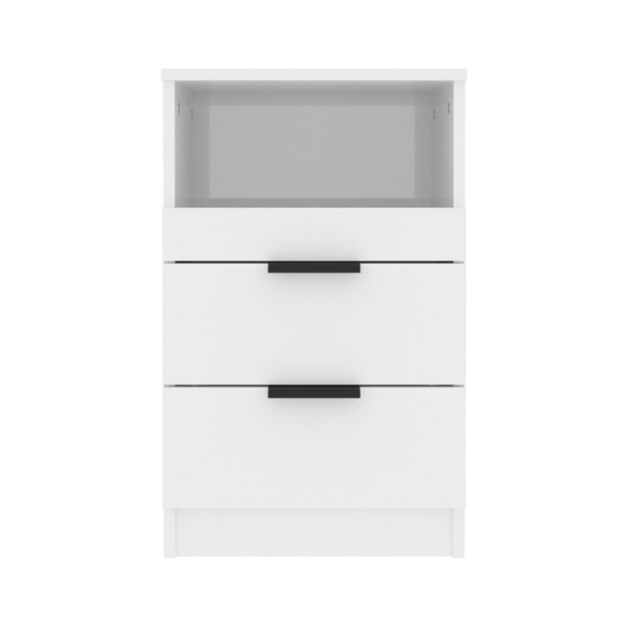 Tables de chevet 2 pcs Blanc brillant Bois d'ingénierie