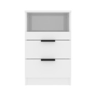 Tables de chevet 2 pcs Blanc brillant Bois d'ingénierie