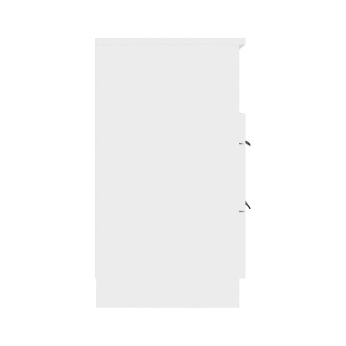 Tables de chevet 2 pcs Blanc brillant Bois d'ingénierie