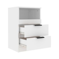 Tables de chevet 2 pcs Blanc brillant Bois d'ingénierie
