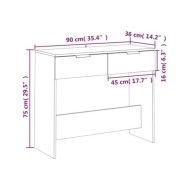 Table console Gris béton 90x36x75 cm Bois d'ingénierie