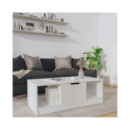 Table basse Blanc brillant 102x50x36 cm Bois d'ingénierie