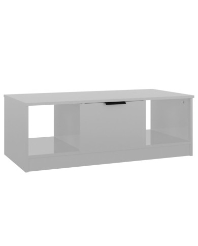 Table basse Blanc brillant 102x50x36 cm Bois d'ingénierie