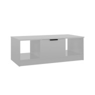 Table basse Blanc brillant 102x50x36 cm Bois d'ingénierie