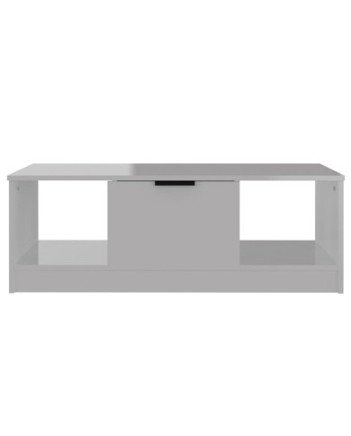 Table basse Blanc brillant 102x50x36 cm Bois d'ingénierie