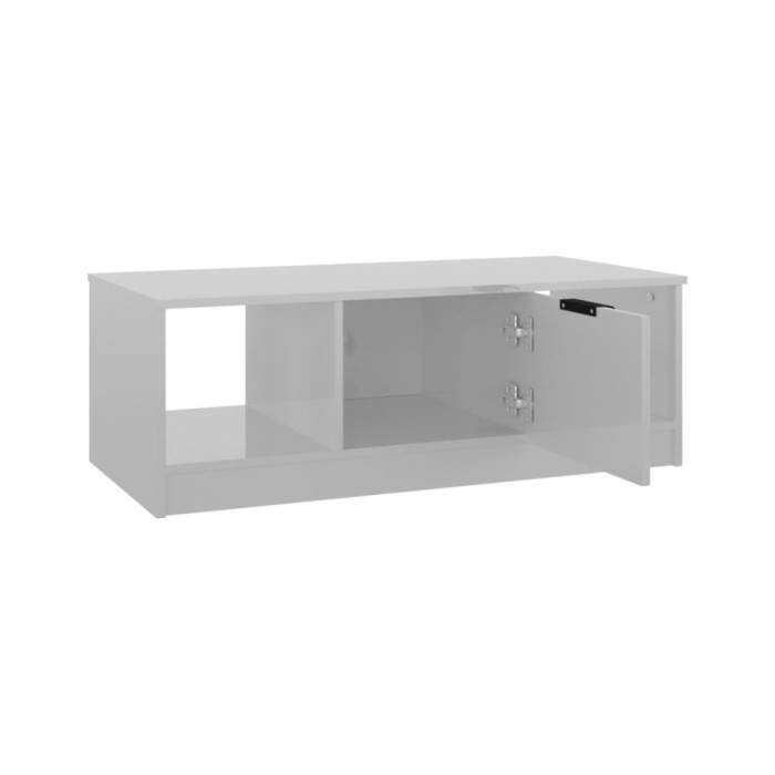 Table basse Blanc brillant 102x50x36 cm Bois d'ingénierie